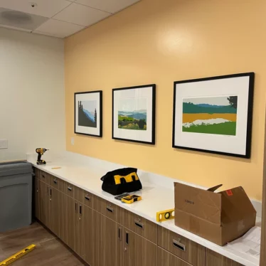 Commercial multi-frame installation in office building